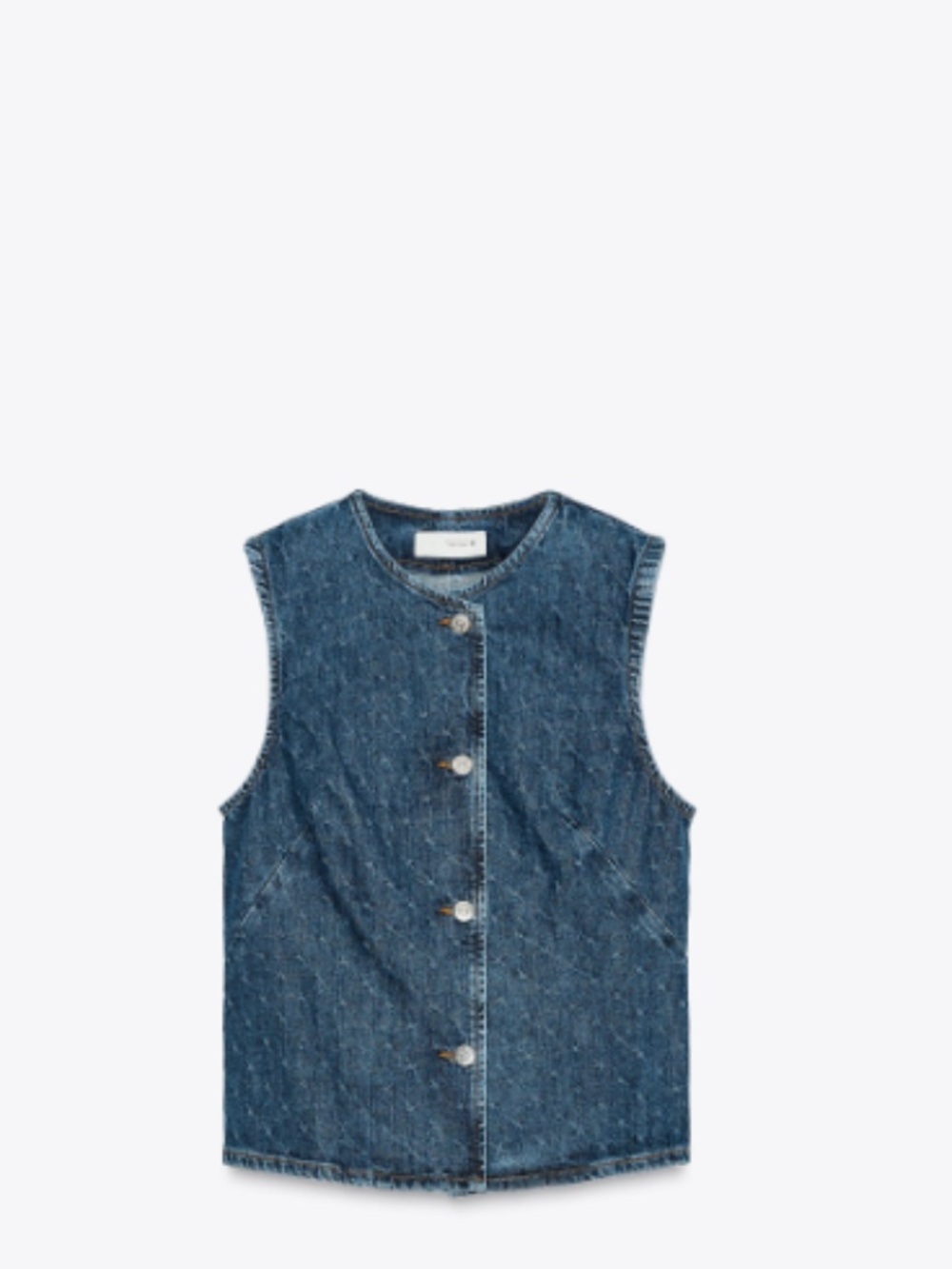 Zara Z1975 Denim Vest MID-BLUE Size XS NWT